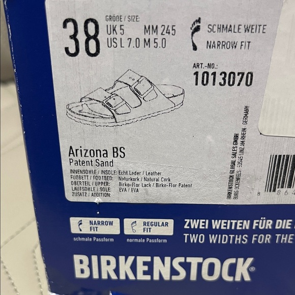 Birkenstock Arizona BS Patent Sand Sandal in Patent Sand - Picture 2 of 15